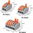 thumbnail image 4 of Terminales de conexión, conector eléctrico de 60 abrazaderas con palanca de operación, terminal de conexión eléctrica automático compacto, 20 abrazaderas de 2 vías, 30 abrazaderas de 3, 4 of 5