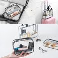 thumbnail image 5 of Bolsas de maquillaje transparentes, 5 piezas de bolsas de maquillaje cosméticas, juego de pvc transparente con cremallera, bolsa de viaje portátil para equipaje, aeropuerto, organización de vacaciones Afortunado Sencillez, 5 of 5