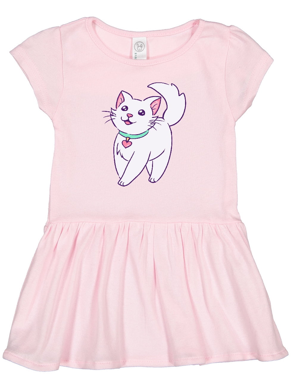 Inktastic Cute White Kitty Cat Gift Toddler Girl Dress
