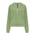 thumbnail image 3 of Scyoekwg Graphic Sweatshirts for Women Dressy Blouse Loose Lightweight Comfy Long Sleeve Tops Solid Color Stand Collar Sweatshirt Casual Pullover Clearance (Army Green,XXXXXL), 3 of 5