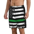 thumbnail image 2 of Goofa American Flag Printed Mens Swim Trunks Summer Quick Dry Short Beach Swimwear Bathing Suits-Large, 2 of 6