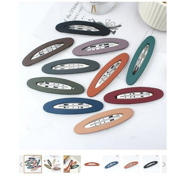 WEUVEB 7-Piece Large Matte Snap Hair Clips Set, Flat Hair Barrettes with Simple Design for Women and Teen Girls