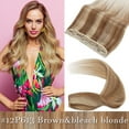 thumbnail image 2 of SEGO Clip in Hair Extensions Human Hair 3/4 Full Head 100% Real Remy Thick Hair Extensions Silky Straight Balayage Blonde Hair Pieces, 2 of 9