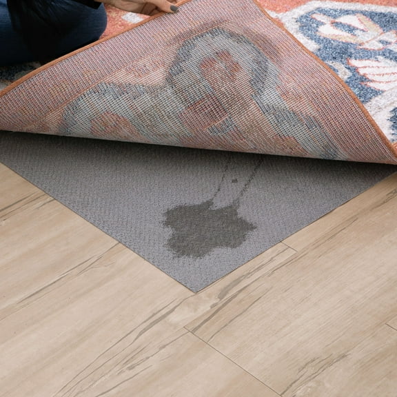 Mohawk Home Low Pile Moisture Barrier Non-Slip Rubber Backed Customizable Grey Rug Pad, 5' x 8'