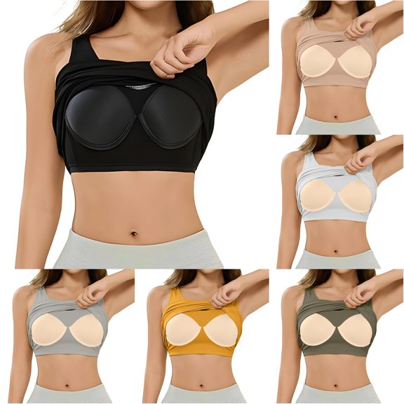 Rggeeun Women Tank Tops Cropped Vest Wide Strap Lace Trim With Built In Bra Breathable Soft Knit Solid Color For Summer Layering Evening Party Elegant Sleeveless,Black,M