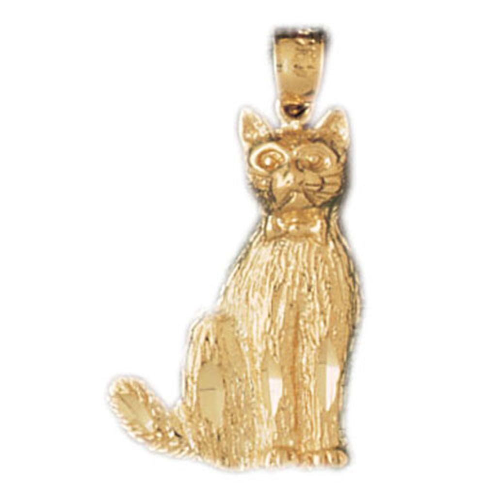 14K Yellow Gold-plated 925 Silver Cat Pendant with 18 Necklace Jewels Obsession Cat Necklace 
