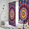 thumbnail image 5 of Blackout Kids Curtains,Colorful Tie Dye Luminous Mandala Pattern Childrens Insulated Curtains Set Of 2,Bedroom Essentials,Toddler Room Decor 52"x84", 5 of 5