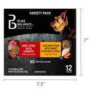 Pure Balance Grain-Free Wet Dog Food Variety Pack, 3.5 oz Trays, 12 Pack