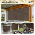 thumbnail image 6 of DIFY 5' x 6' Outdoor Roller Shade, Cordless Patio Blinds for Porch Pergola Balcony Deck Windows, Mocha, 6 of 7