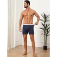 thumbnail image 5 of DARING DIVA Men's Stretch Waistband Boxer Brief Comfortable Solid Underwear 30 Dark Blue, 5 of 6