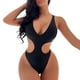 thumbnail image 1 of Gibobby Traje de baño completo mujer Traje de baño sexy con espalda abierta y cuello en V para mujer(Negro,XL), 1 of 5