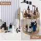 thumbnail image 4 of Organizador de maquillaje INVSSENE 360, giratorio, 2 niveles, amarillo, 4 of 6