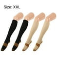 thumbnail image 3 of Unique Bargains 6 Pair Copper Stockings Compression Socks for Women Men for Running Black Beige XXL, 3 of 6