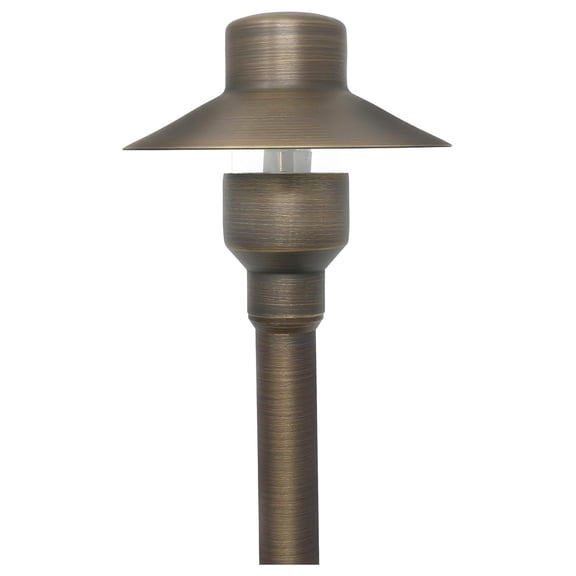 M4943 Top Hat & Area Light for 12 Volt Low Voltage Brass Landscape Pathway Lighting (Light Bulb Not Included)