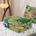thumbnail image 5 of Erosebridal Wild Camping Zipper Twin Comforter Sets with Fitted Sheet and 2 Pillowcases,Animal Outdoor Print Zipper Bedding Set For Boys,Colorful Stars Reversible,4-Piece, 5 of 7