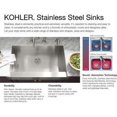 thumbnail image 3 of Kohler K-3944-1 Vault 36" Double Basin Top-Mount 18-Gauge Stainless Steel Kitchen Sink, 3 of 4