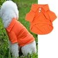 thumbnail image 3 of Dog Cat Kitten Shirts Collared Polo T-Shirts for Small Medium Dogs Cats Clothes Doggy Sweatshirt Puppy Small Breeds Pet Outfits Apparel Tops (S, Orange ), 3 of 3