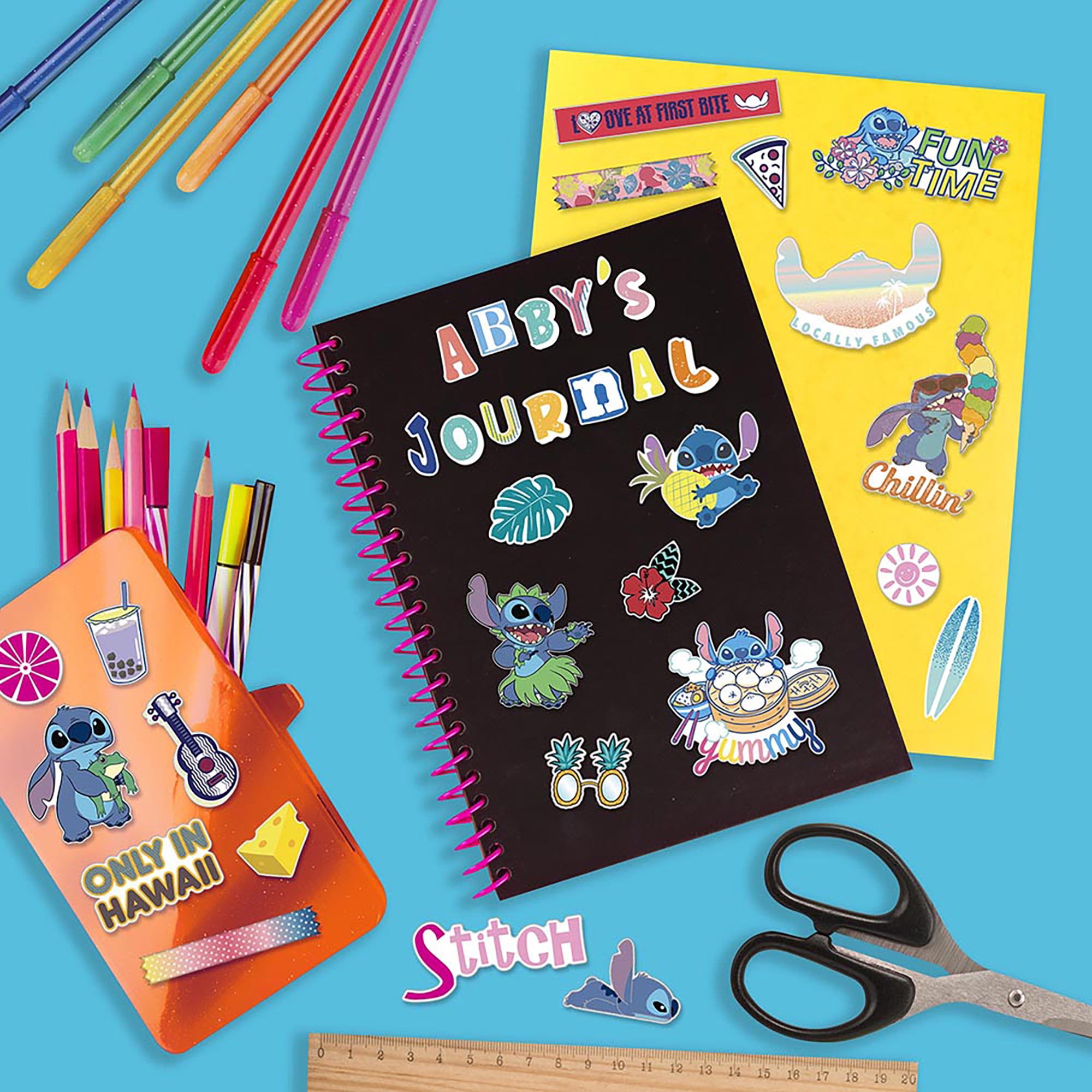 Fashion Angels: Disney Stitch - Sticker Collector Book - 1000+ Themed Stickers, Holographic-Vinyl-Colorful, 4 Tabbed Sections, Spiral Bound, Kids 8+