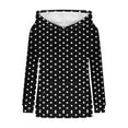 thumbnail image 6 of Byworldtasic Womens Hoodies Womens Casual Long Sleeve Polka Dot Pullover Tops Hooded Sweatshirts with Pocket, 6 of 7