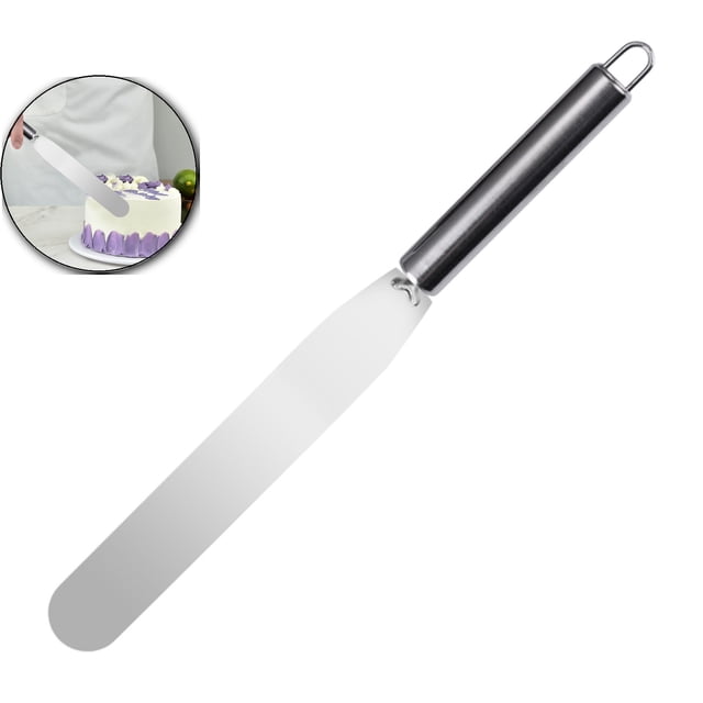 Dvruxg Stainless Steel Cake Spatula, Angled Icing Spreader Blade, Multifunctional Baking Decorating Tool for Pastry & Home Kitchen Use