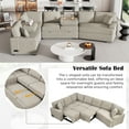 thumbnail image 4 of Harper & Bright Designs Sectional Sleeper Sofa with Pull Out Sofa Bed, L Shaped Sleeper Sectional Couch with Cup Holders, Chenille Sectional Sofa with Charging Station for Living Room, Beige, 4 of 20
