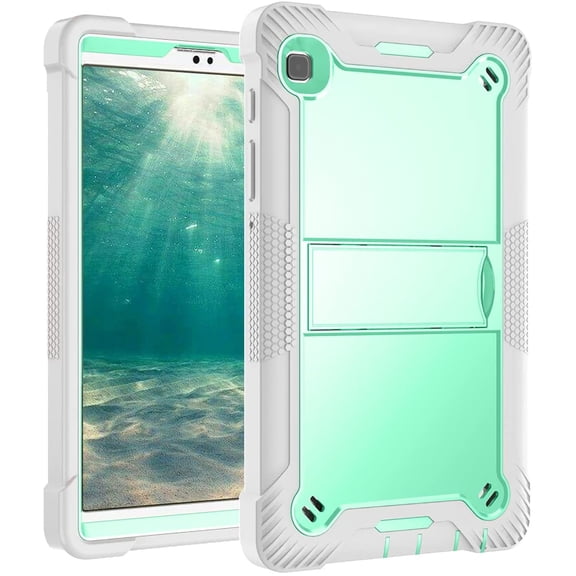 Golden Sheeps Compatible for Samsung Galaxy Tab A7 Lite 8.7" 2021 (SM-T220/T225) Impact Hybrid Drop Proof Armor Defender Full-Body Protection Case Convertible Built in Stand (Grey Teal)