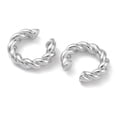 thumbnail image 2 of 10 pair Twist Ring Rack Plating Brass Cuff Earrings for Women Men Lead Free Cadmium Free Long-Lasting Plated Platinum 13.5x14x3.5mm, 2 of 2
