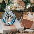 thumbnail image 3 of Collar de árbol de la vida para mujer, letra inicial de la A a la Z, círculo de cristal azul, Colgante para Nombre, regalo de cumpleaños para el Día de la madre para mamá y esposa, 3 of 4