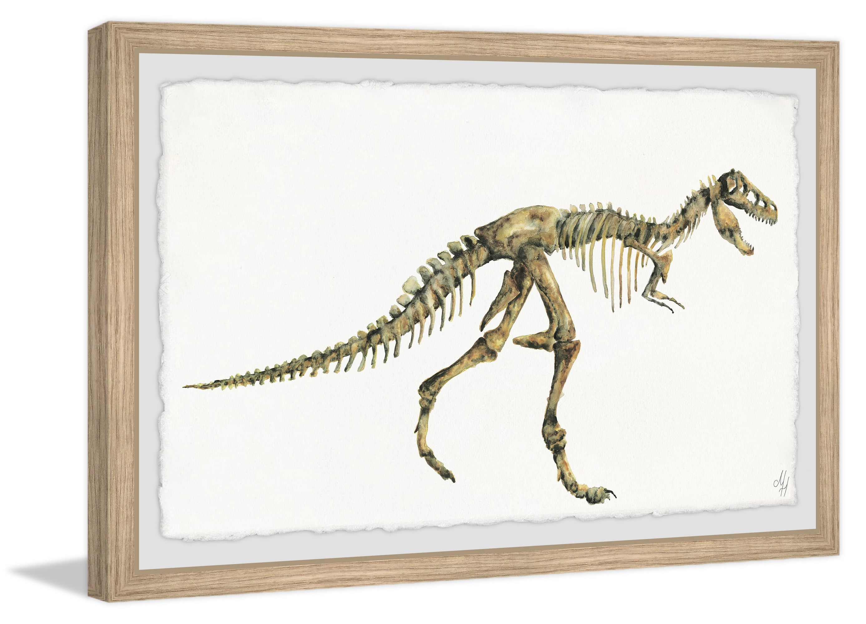 Marmont Hill Big Dino Skeleton Framed Wall Art