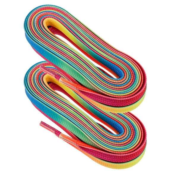 Masteelf 12Pcs Colored Shoe Laces for Skates and Shoes Multi-Color Gradient Rainbow 9.6x0.4x0.1in