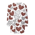 thumbnail image 3 of Resicozy Valentines Shirts For Women 3/4 Sleeve Valentine Day Top 2026 Cute Heart Print Graphic Shirt Crewneck Pullover Gray L, 3 of 4