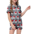 thumbnail image 1 of Children DIY Anniversary Print Pajama Set Short Sleeve Button Up Top And Shorts Set, 1 of 5