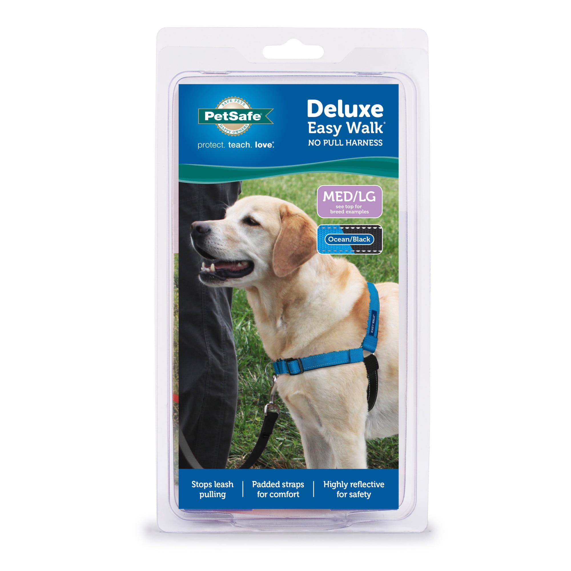 PetSafe Easy Walk Deluxe Dog Harness, No Pull Training, M/L, Ocean