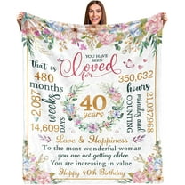 40th Birthday Gifts Women,40th Birthday Decorations Women,Happy 40th Birthday Decorations for Women,40th Birthday Gift Ideas for Her,Wife,Sister,Daughter,Friend,Soft Throw Blanket 50" X 60"