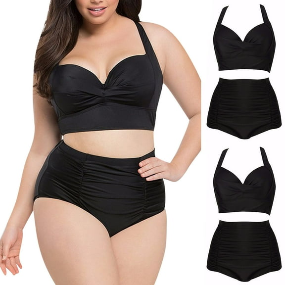 TIANEK Women Plus Size Siamese 2023 Sunscreen Floral Printed Surfing Show Waist Bandage America Split Summer Mother's Day Swimwear for Ladies Clearance