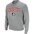 thumbnail image 2 of Men's Colosseum Heather Gray Florida State Seminoles Arch & Logo Crew Neck Sweatshirt, 2 of 5