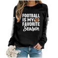 thumbnail image 4 of WEAIXIMIUNG Chandail en Molleton pour Femmes Zip Up Manches Longues Col Rond Chandails en Molleton Décontractés Imprimé Graphique de Football Pull Léger Blouse Top, 4 of 4