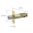 thumbnail image 5 of Design House Pro Deadbolt 2-Way Replacement Square Corner Deadbolt Latch, Polished Brass, 5 of 12