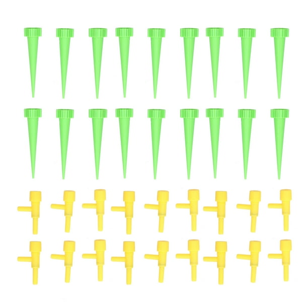 Dispositivos de riego automático de plantas con picos de autorriego, 18 Uds., con interruptor de válvula de Control, color verde