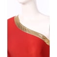 thumbnail image 6 of Alvivi Women's Irregular Liturgical Praise Worship Dance Dress One Shoulder Sequin Trim Tunic Red XL, 6 of 7
