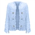 thumbnail image 6 of Delayuji Women's Spring Coat Tassel Elegant Cardigan Coat Solid Color Fall Coat Shirt, 6 of 6