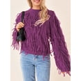 thumbnail image 3 of FAROOT Chandail en Tricot pour Femmes Manches Longues Col Rond à Pompons chandail-Over Uni Mode Urbaine, 3 of 9