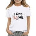 thumbnail image 1 of T-shirt à Manches Courtes Imprimé à Col Rond pour Enfants, Tissu en Polyester Doux Confortable Tenue Décontractée pour l'Été le Printemps l'École Usage Quotidien, 1 of 7