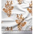 thumbnail image 1 of Soimoi Polyester Crepe Fabric Leaves & Floral Block Print Sewing Fabric Yard 42 Inch Wide, 1 of 3