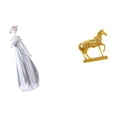 thumbnail image 6 of Dualoai Porcelain Lady Horse Figurine Modern Nordic Girl Statue Animal Sculpture Resin Engraved Ornament for Shelf Cabinet Desk Home Office Decor, 6 of 8