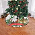 thumbnail image 2 of FMSHPON Santa Claus Cartoon Reindeer Xmas Christmas Tree Skirt Stand Mat for Holiday Party Decoration Indoor Outdoor 48 inches, 2 of 3