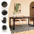 thumbnail image 4 of KIOOTTO 63" Modern Computer Desk: Rustic grey/black finish, 900 lbs capacity, wide surface, adjustable feet. Ideal for home office/gaming, 18-month warranty., 4 of 7