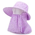 thumbnail image 3 of Women Sun Hat, Fashion Floral Pattern Skin friendly Breathable Cotton Wide Brim Face Neck Cover Sun Protection Visor Bucket Hat, 3 of 7