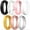 Black, White, Gold, Silver, Rosegold, Pink & Fuchsia, White & Gray, variant on 7-Pack Breathable Designed Silicone Wedding Ring for Women, Size 10