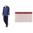 thumbnail image 2 of Pyjamas Classiques pour Hommes Col Rabattu Manches Longues Hauts Pantalons Longs Ensembles de Nuit en Soie, 2 of 6